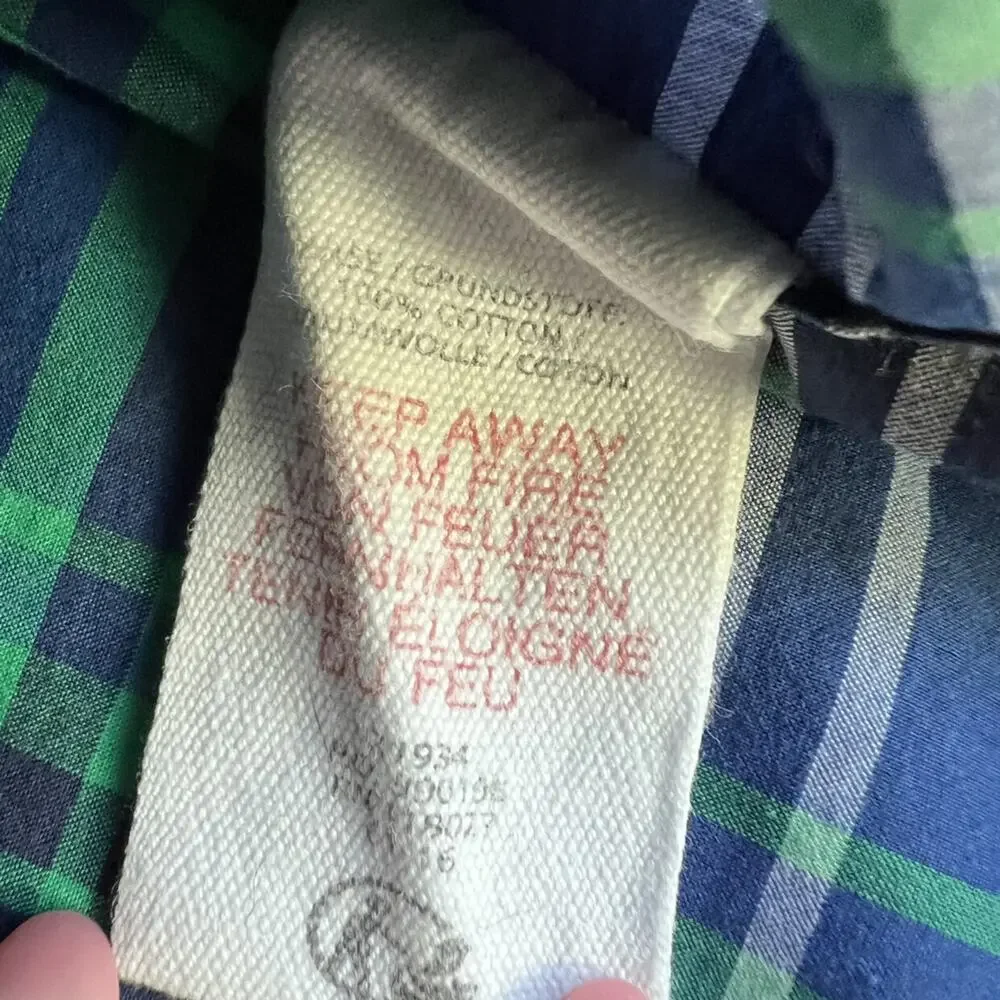 Mini Boden Plaid Button Down 7-8 - Picture 9 of 10